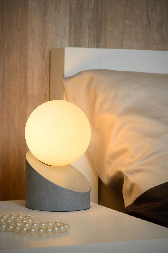 Lampada da tavolo Lucide LEN metallo/vetro grigio G9 5W