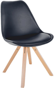 Sedia Sofia in similpelle nero,natura (quadrato)