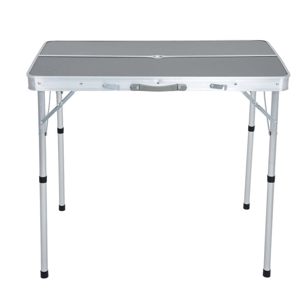 Tavolo da Campeggio ROI con 2 Panche Pieghevoli, Colore Grigio