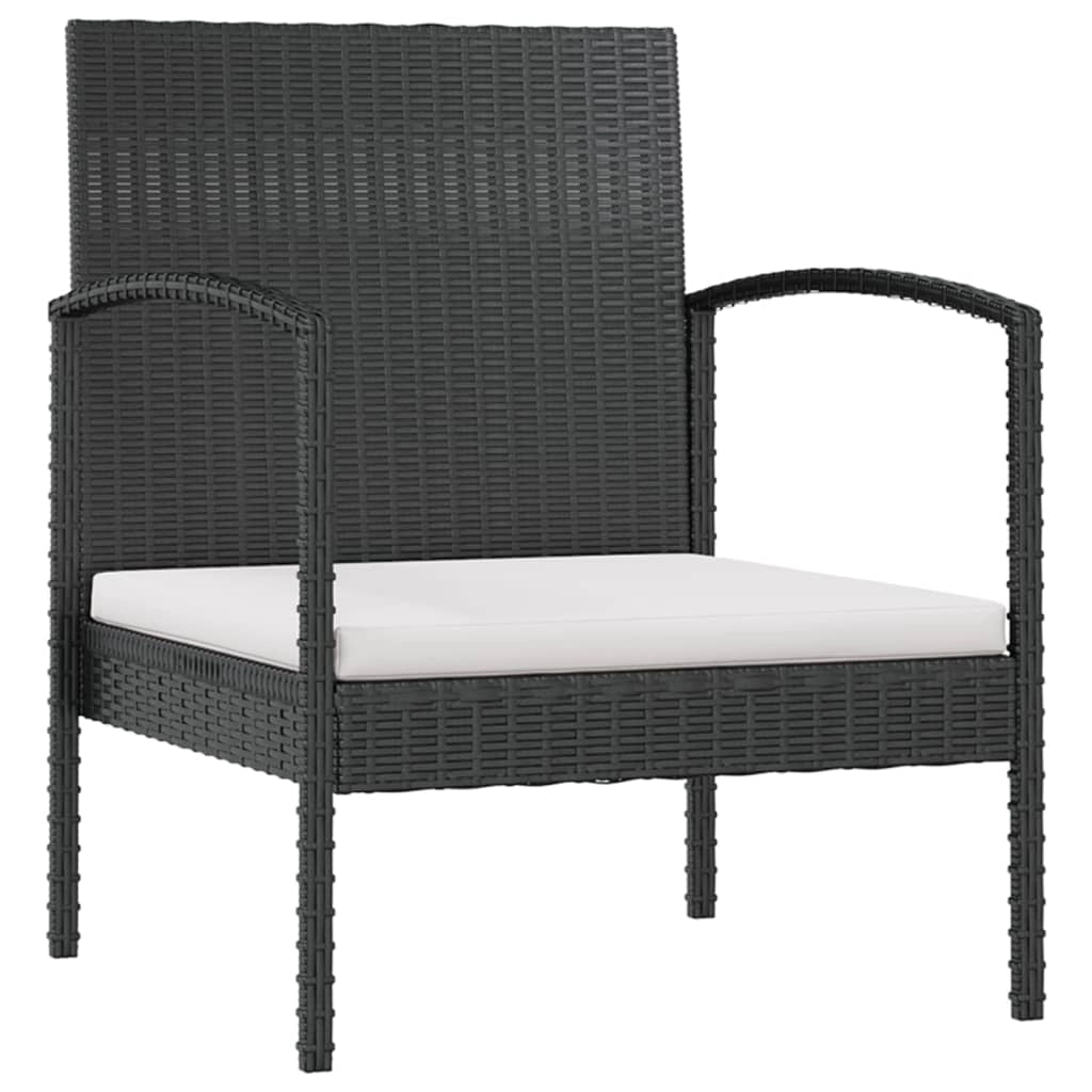Set di mobili da giardino mobili da esterno 16 pezzi con cuscini resina intrecciata nera 02_0015878