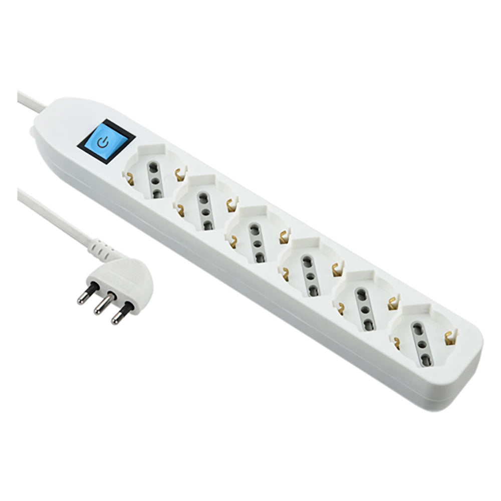 MULTIPRESA CON INTERRUTTORE 6 posti (schuko+10/16A) - art.62071  - ELECTRALINE