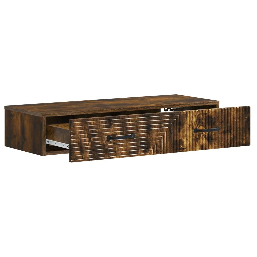 Tavolino da Parete Laterale Rovere Fumo 87,5 x 34,5 x 17 cm 898670