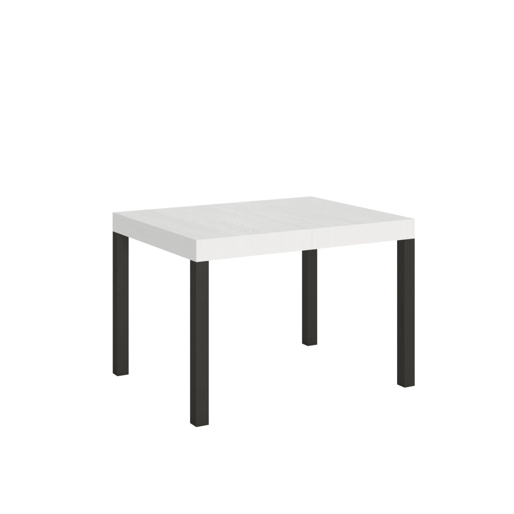 Tavolo Allungabile 120-204x80x77 cm Everyday Bianco Frassino e Antracite