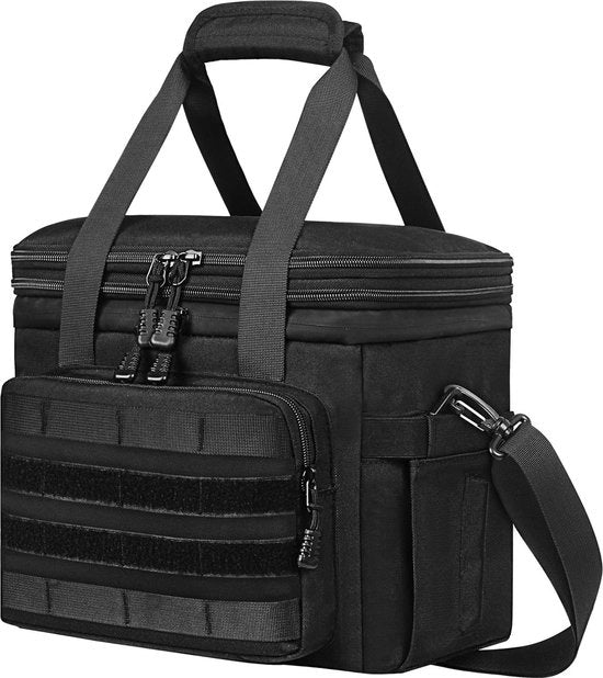 Borsa di trasporto isolata 21L - Tasca termica per cibo - Tasca picnic morbida - Tela impermeabile - Doppia tasca - Tasca per pranzo - Scatola di conservazione a temperatura controllata in grigio