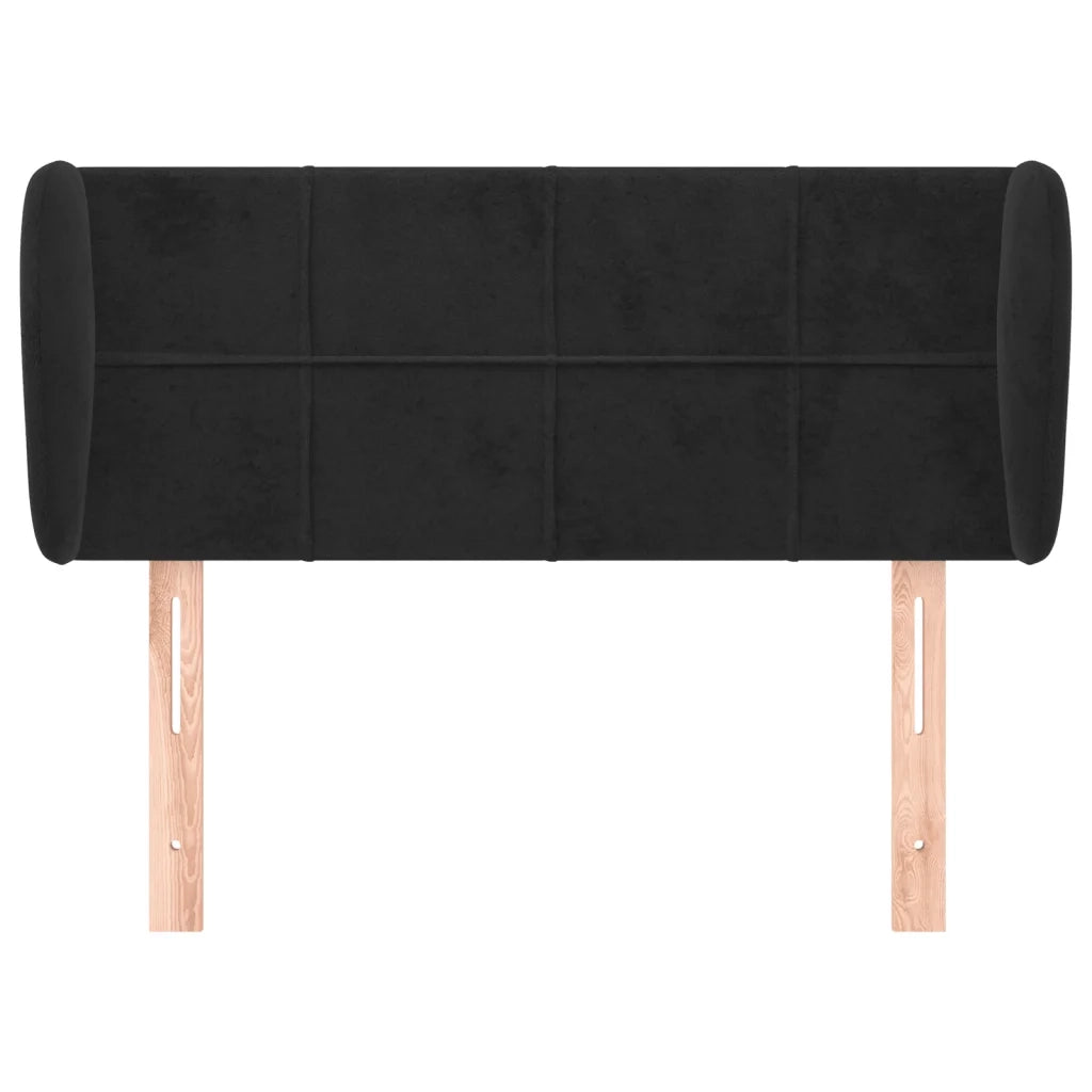 Testiera ad Orecchio Nera 103x23x78/88 cm in Velluto