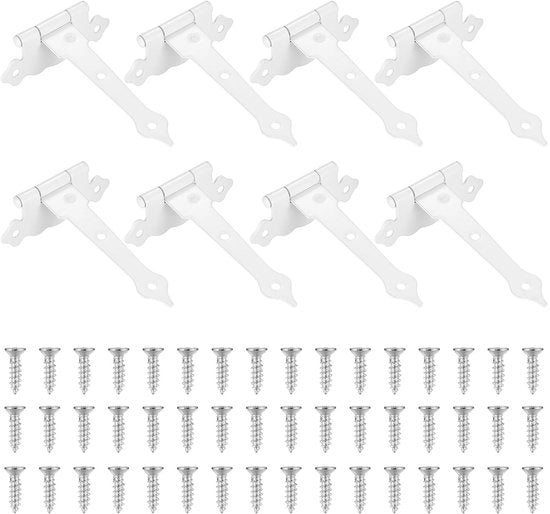 8 pezzi di cardini T per porte in legno - Cardini pesanti - Cardini T pieghevoli a forma di triangolo per porte di serra e cancelli esterni - Inclusi 48 viti - 120cm