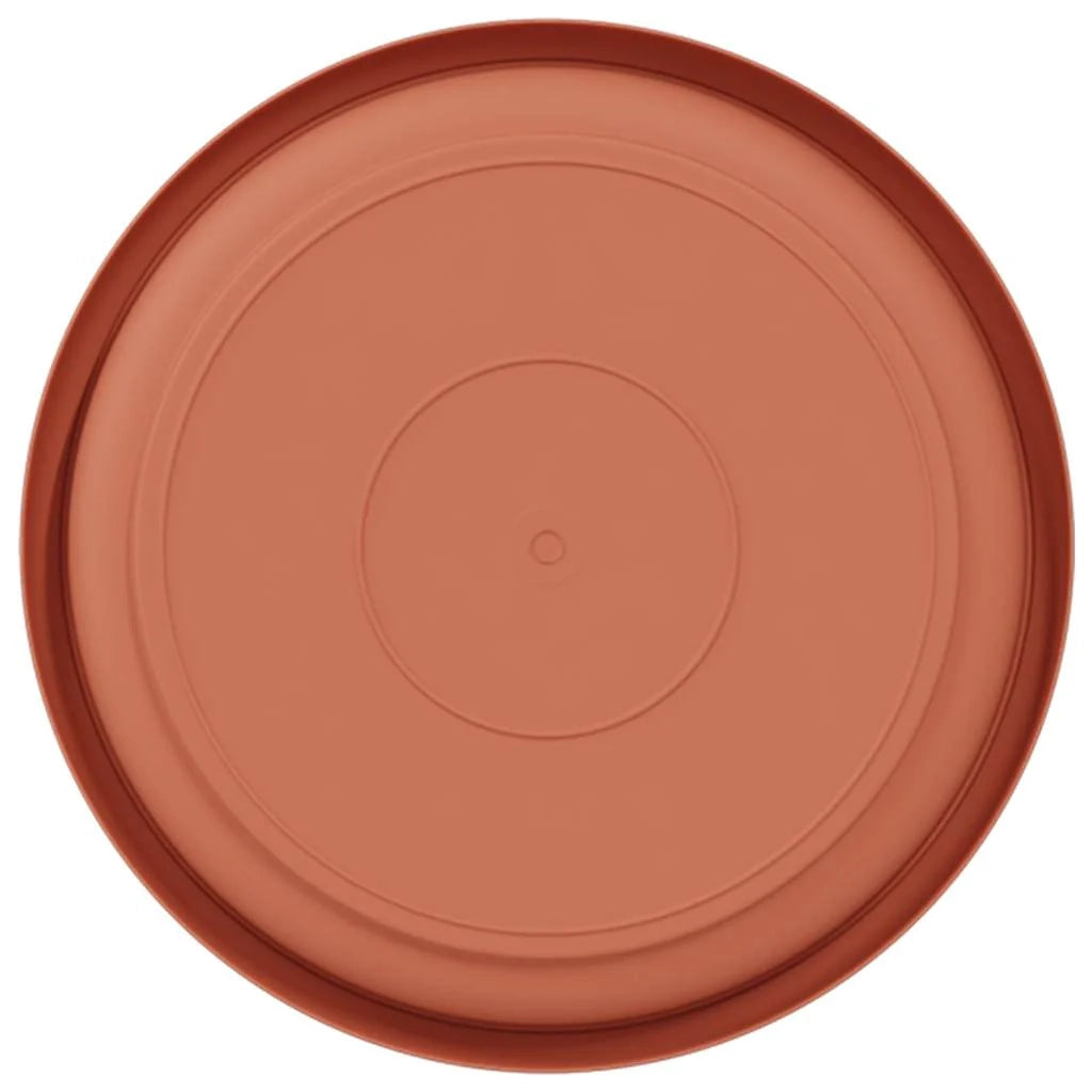 Set di 6 vassoi rotondi moderni per fiori 17,5 x 17,5 x 2 cm in plastica rosso mattone 02_0059336