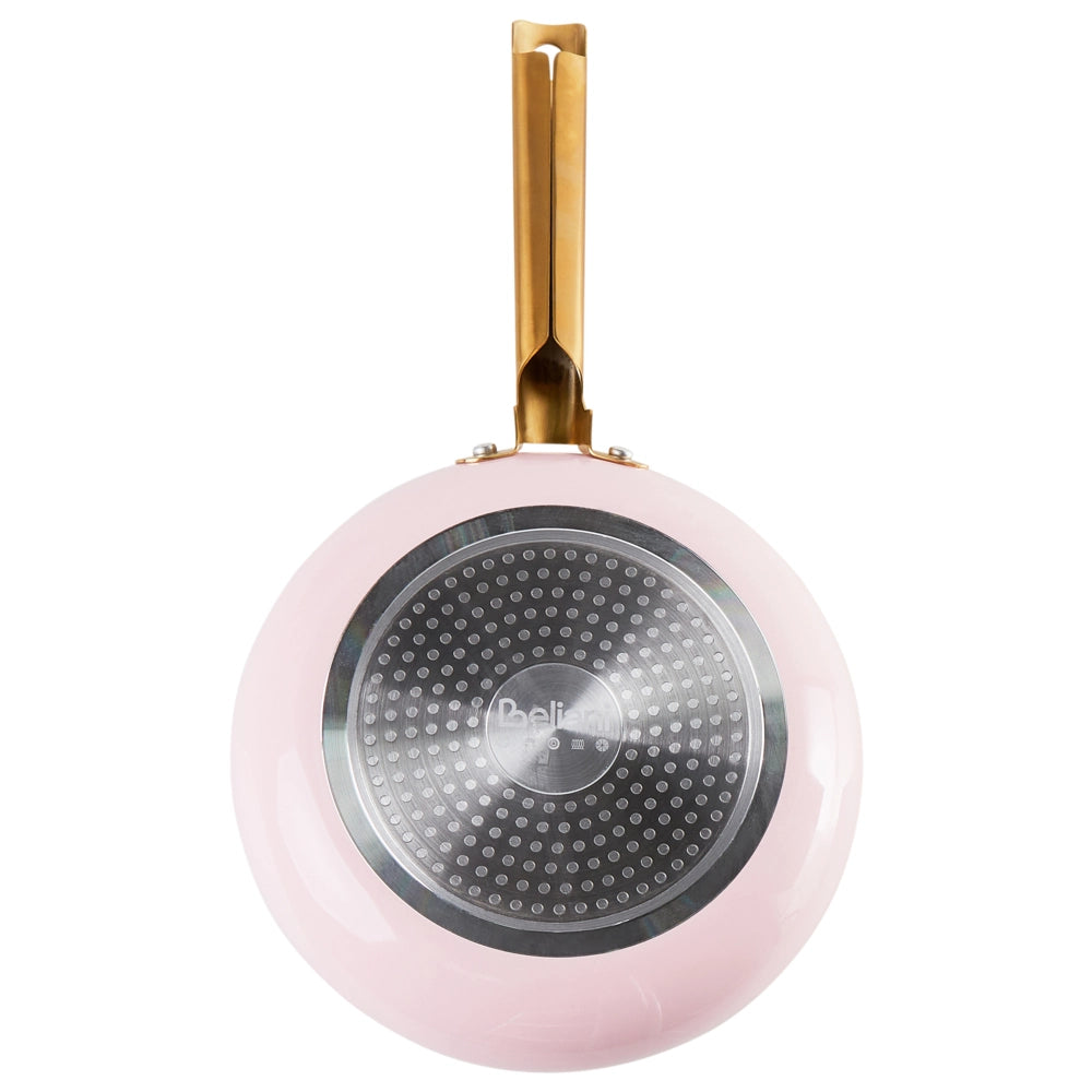 Set da cucina 7 pezzi e dimensioni con rivestimento in ceramica antiaderente in alluminio rosa