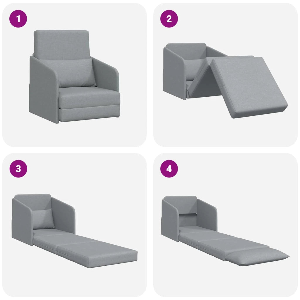 Divano letto | Sof¨¤ letto | Letto singolo Grigio chiaro 65 x 80 x 83 cm Tessuto