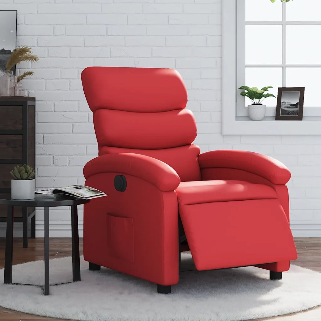 Poltrona Reclinabile Elettrica Rossa in Similpellecod mxl 133012