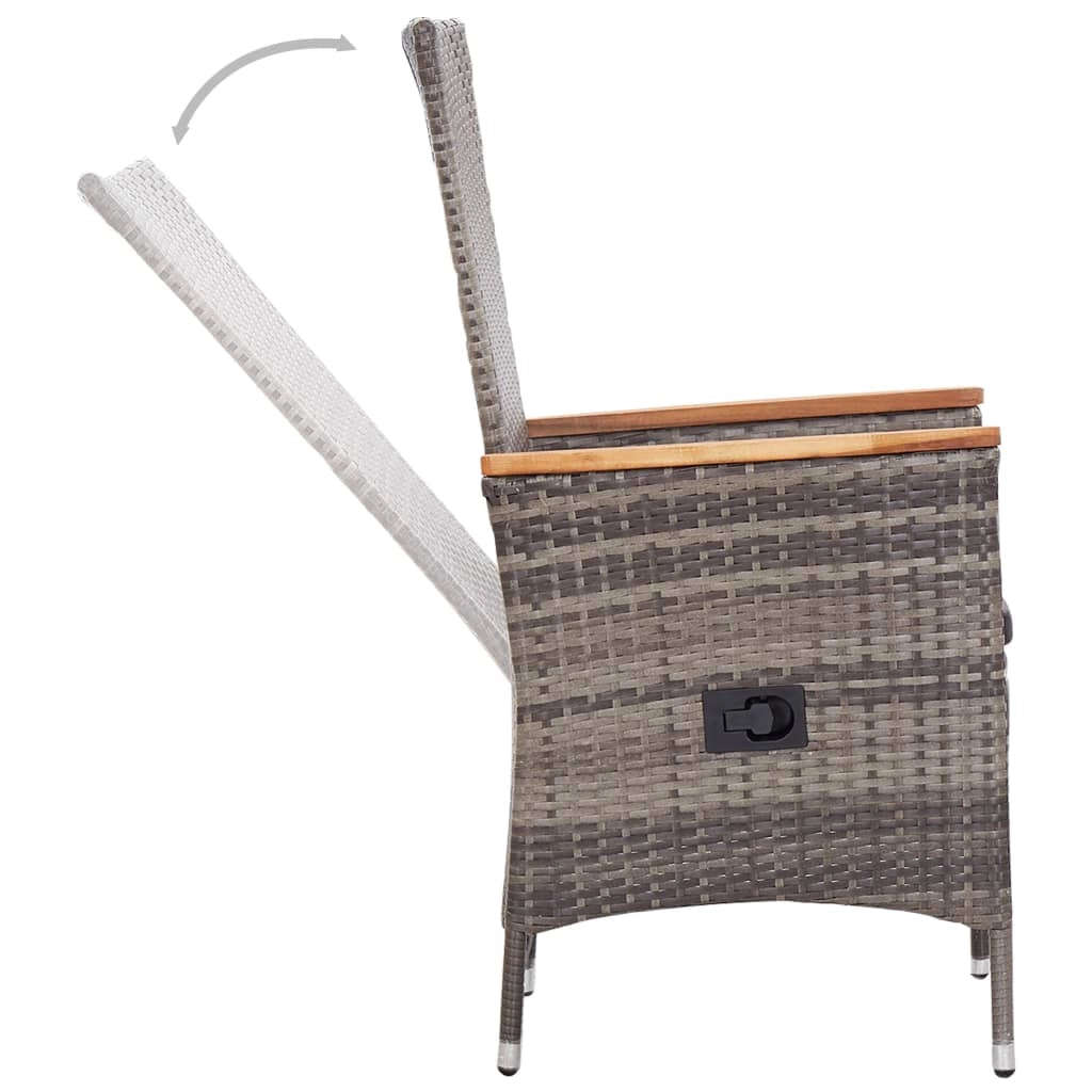 Set da pranzo da giardino per esterni 3 pezzi con cuscini grigio 02_0014132