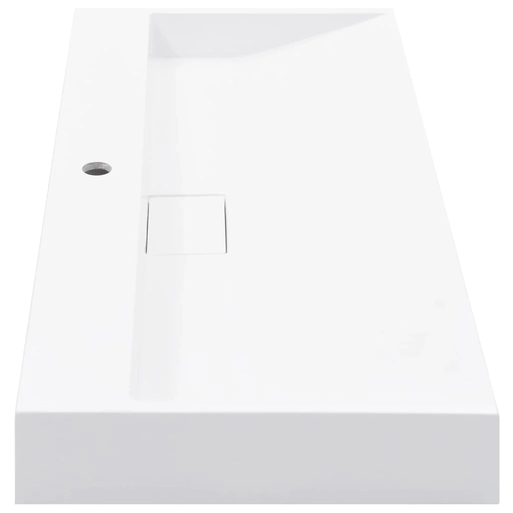Lavamani lavabo lavabo da appoggio lavabo da montare interno bagno doccia cabina WC casa 100 x 46 cm colata minerale bianco 02_0002635