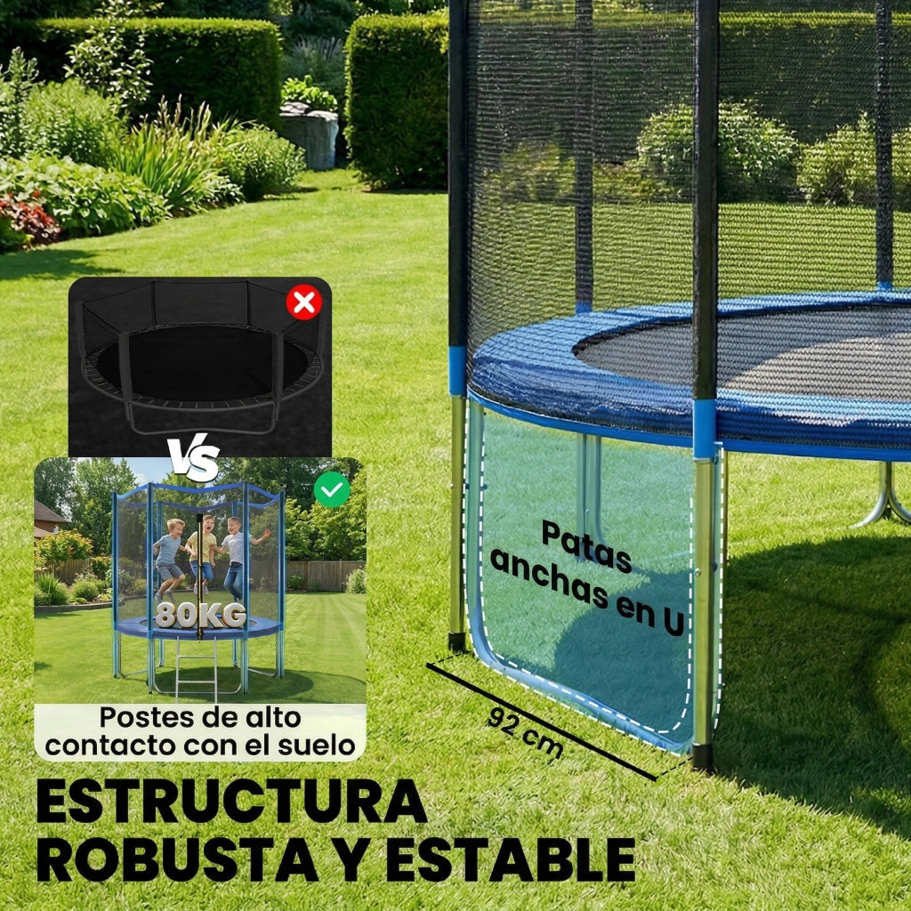 Trampolino Esterno con Rete di Sicurezza ¨C Zephmum ¨C Blu ?183 cm