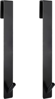 Haken per Douchedeur 25 cm - Haken per Opbergen senza Fori Haken universali per Douchedeuri in Vetro - Nero (2 Pezzi - Massimo 8 kg/Haak)