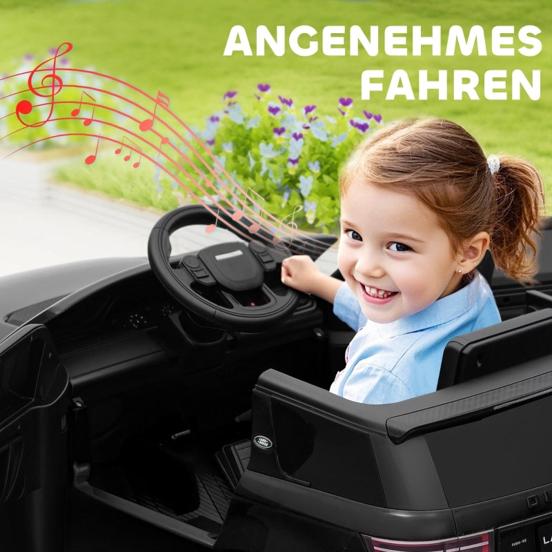 Auto elettrica per bambini, veicolo per bambini 12V con telecomando, luci a LED, musica e clacson, 3-6 anni, nero