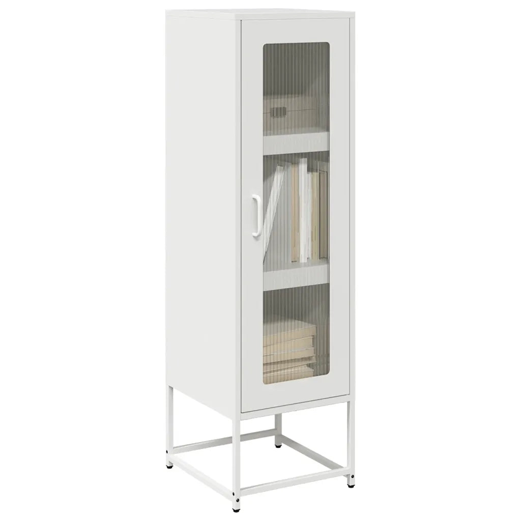 Credenza | Madia | Buffet da pranzo | Armadio da pranzo Bianca 36x39x123 cm Acciaio Laminato a Freddo