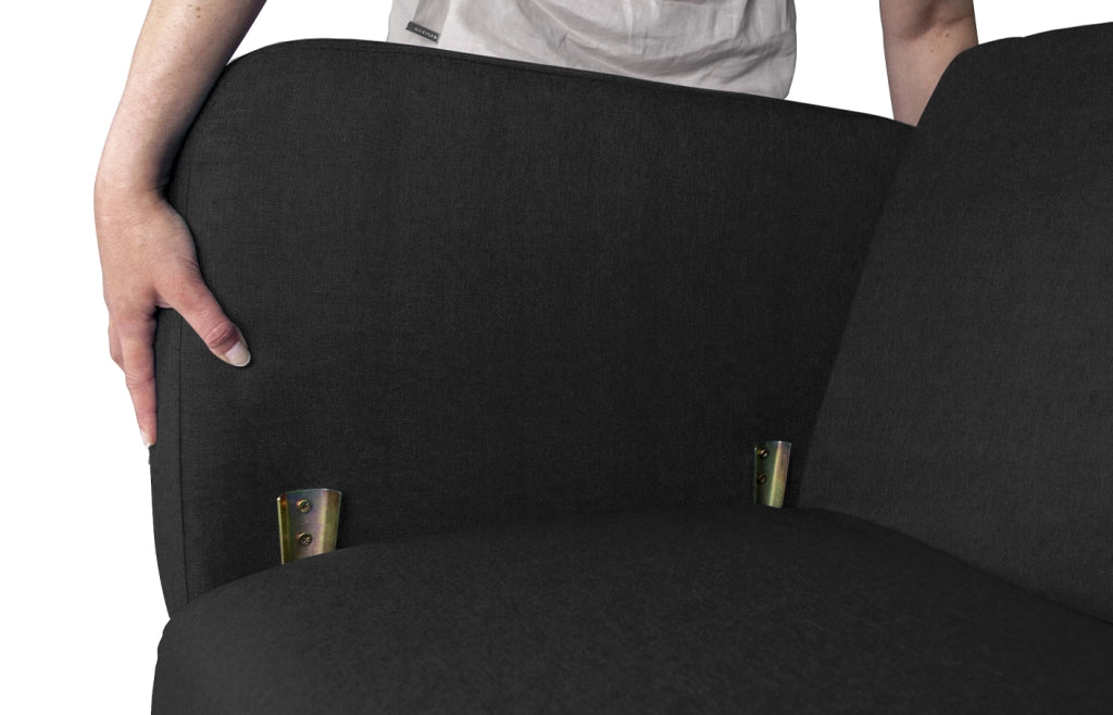 Divano letto clic clac in tessuto vellutato nero, divano 3 posti - Henry - DL-HE10FBC