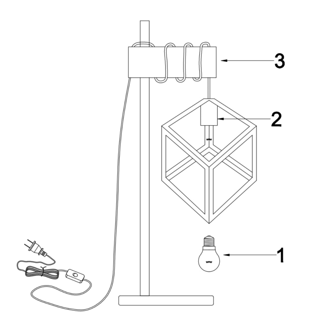 Lampada da tavolo Sweden Polux metallo/legno E27 nera