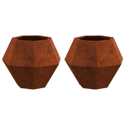 2 pz Fioriera | Cassetta per fiori | Vaso Ruggine 50 x 50 x 40 cm