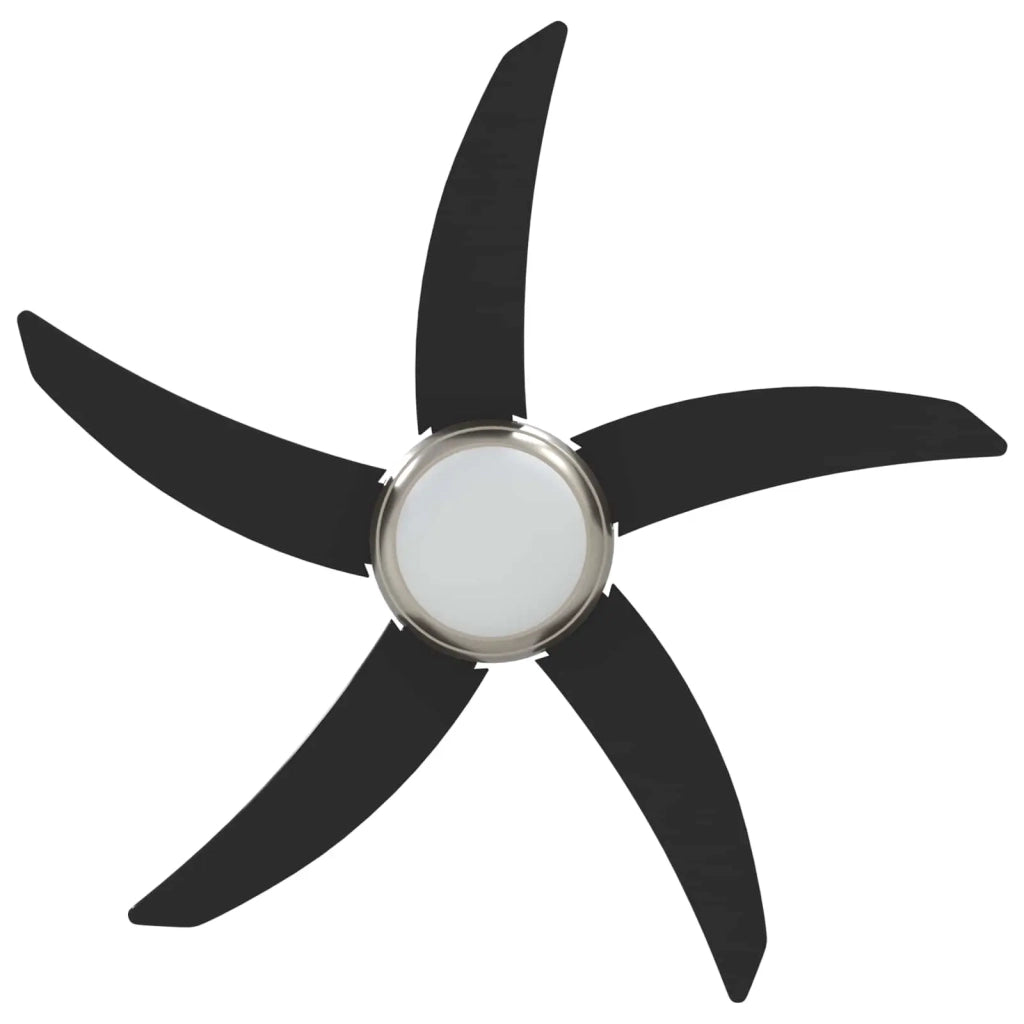 Ventilatore da soffitto con luce e telecomando Ø 110 cm Nero 42035654