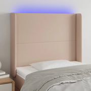 Testiera a LED Cappuccino 93x16x118/128 cm in Similpelle