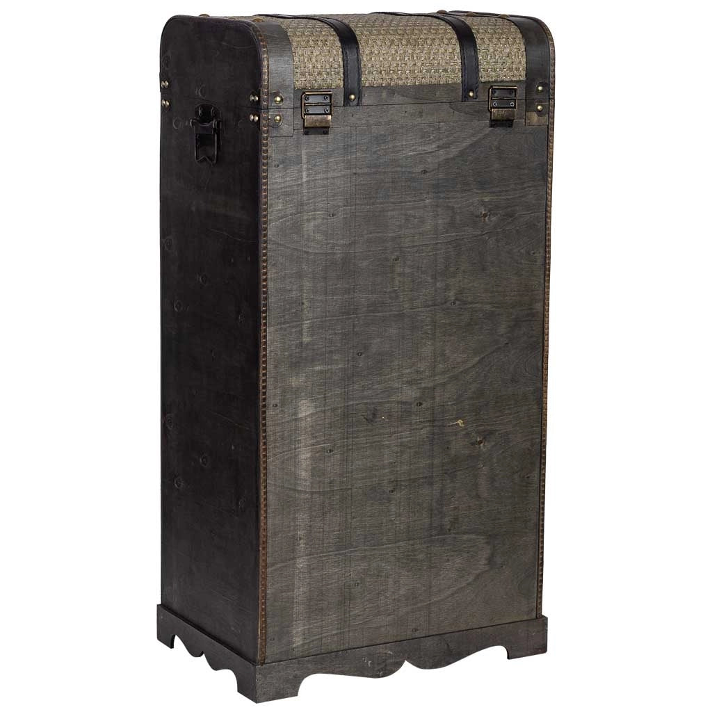 Baul porta bottiglie in legno marrone 44x30x85h cm