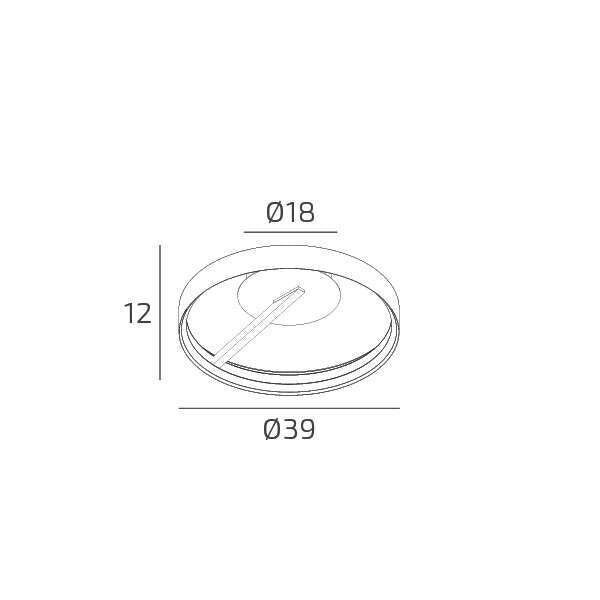 MALIKA PLAFONIERA 40 CM BIANCO LED CCT SWITCH 3000/4000/6000°K 28W 3619-3746LM CRI 90