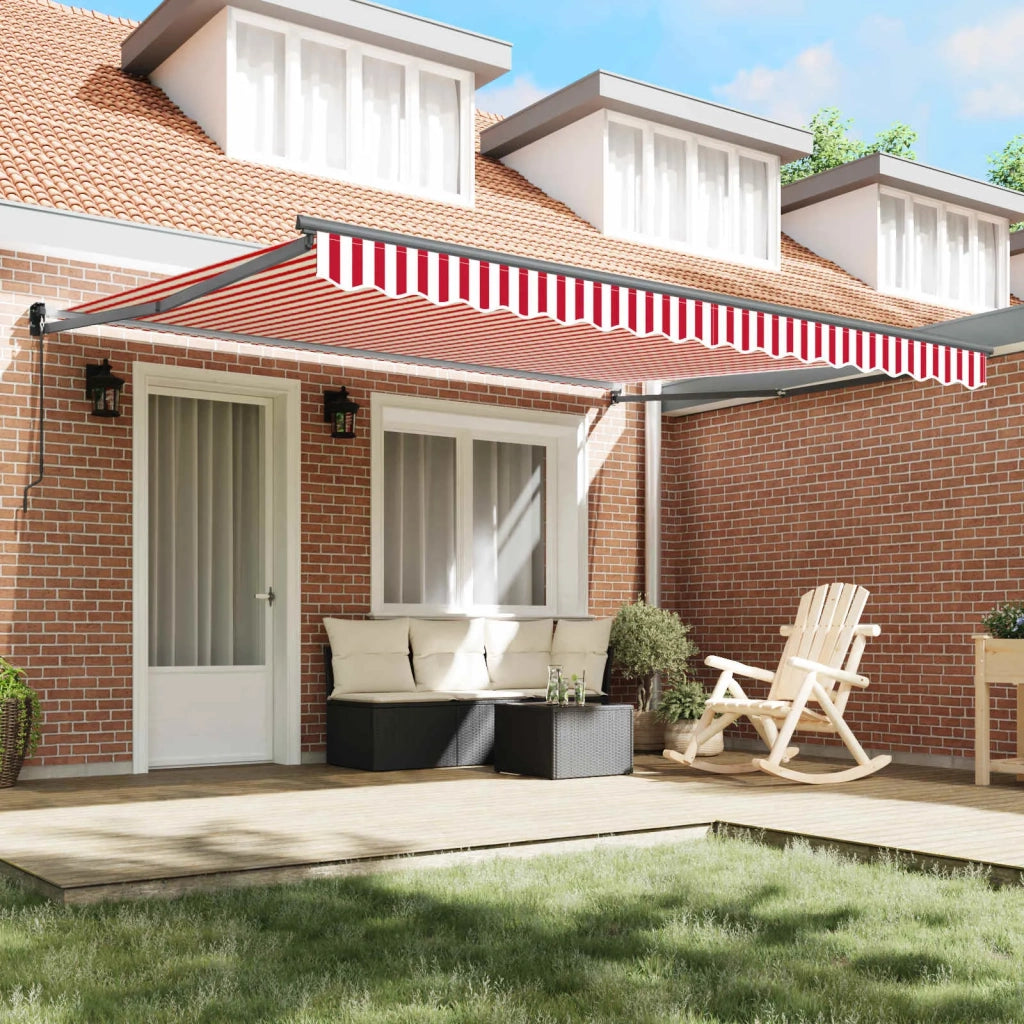 Tenda Retrattile Rosso e Bianco 400 × 300 cm 3330553