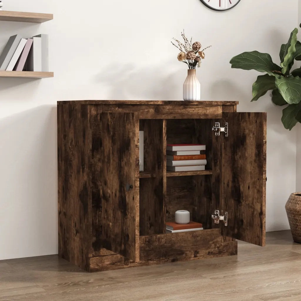 Credenza | Madia | Buffet da pranzo | Armadio da pranzo Rovere Fumo 70x35,5x67,5 cm in Legno Multistrato