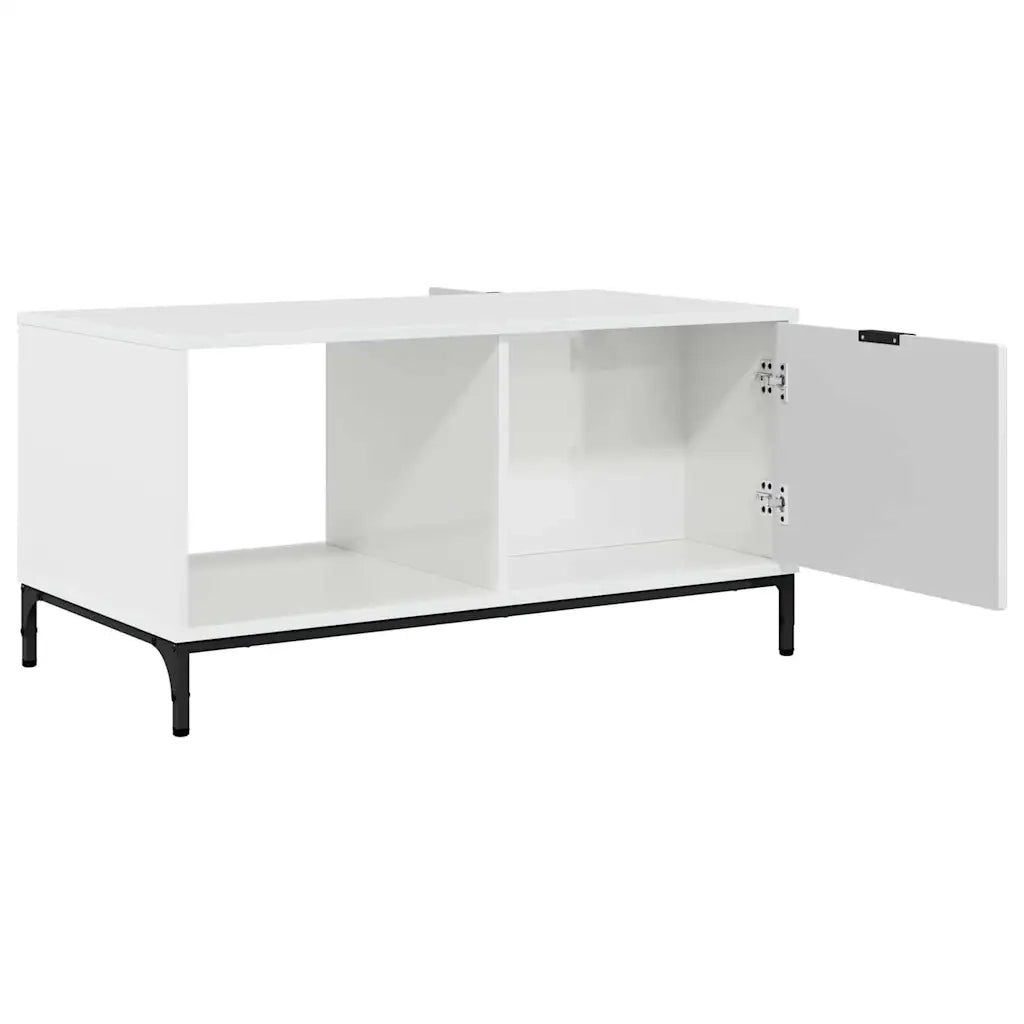 Tavolino da salotto con cassetto Bianco Lucido 90 x 49 x 46 cm 883448