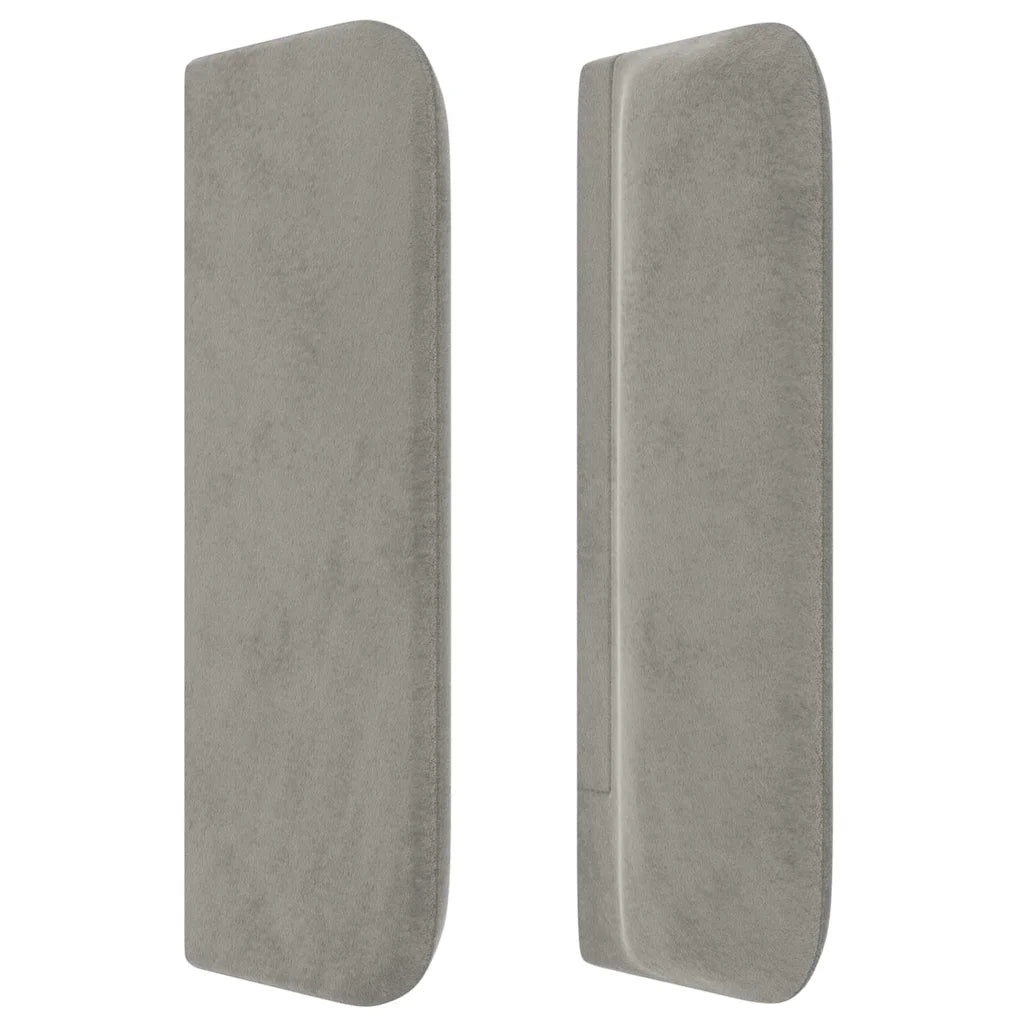 Testiera ad Orecchio Grigio Chiaro 203x16x78/88 cm in Velluto 3119170