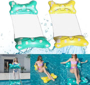 Letto da Bagno Inflabile 2 Pezzi Matrimoniale per Piscina Air Mattress 4 in 1 Poltrona da Bagno per Adulti e Bambini
