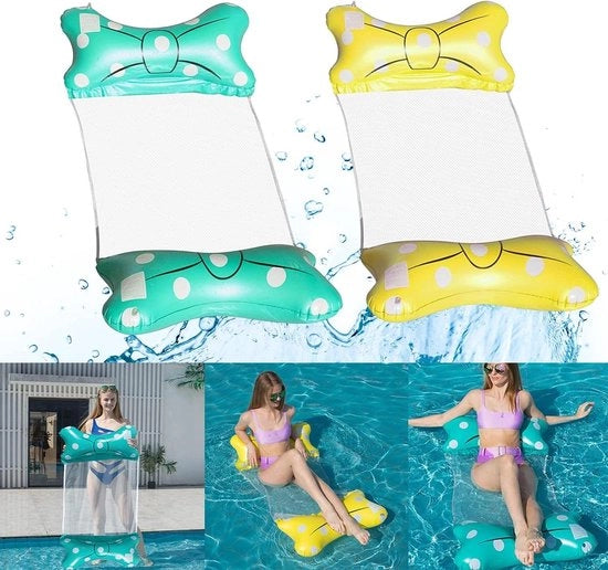 Letto da Bagno Inflabile 2 Pezzi Matrimoniale per Piscina Air Mattress 4 in 1 Poltrona da Bagno per Adulti e Bambini