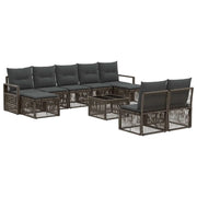 Set Divano da Giardino 10 pcs Grigio polyrattan