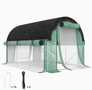 Casone 300cm x 200cm x 198cm - con 12 Porte Ospedaliere Serrate e Sottovetro UV-resistente Inverno Resistente Casa di Toma con Fondamenta