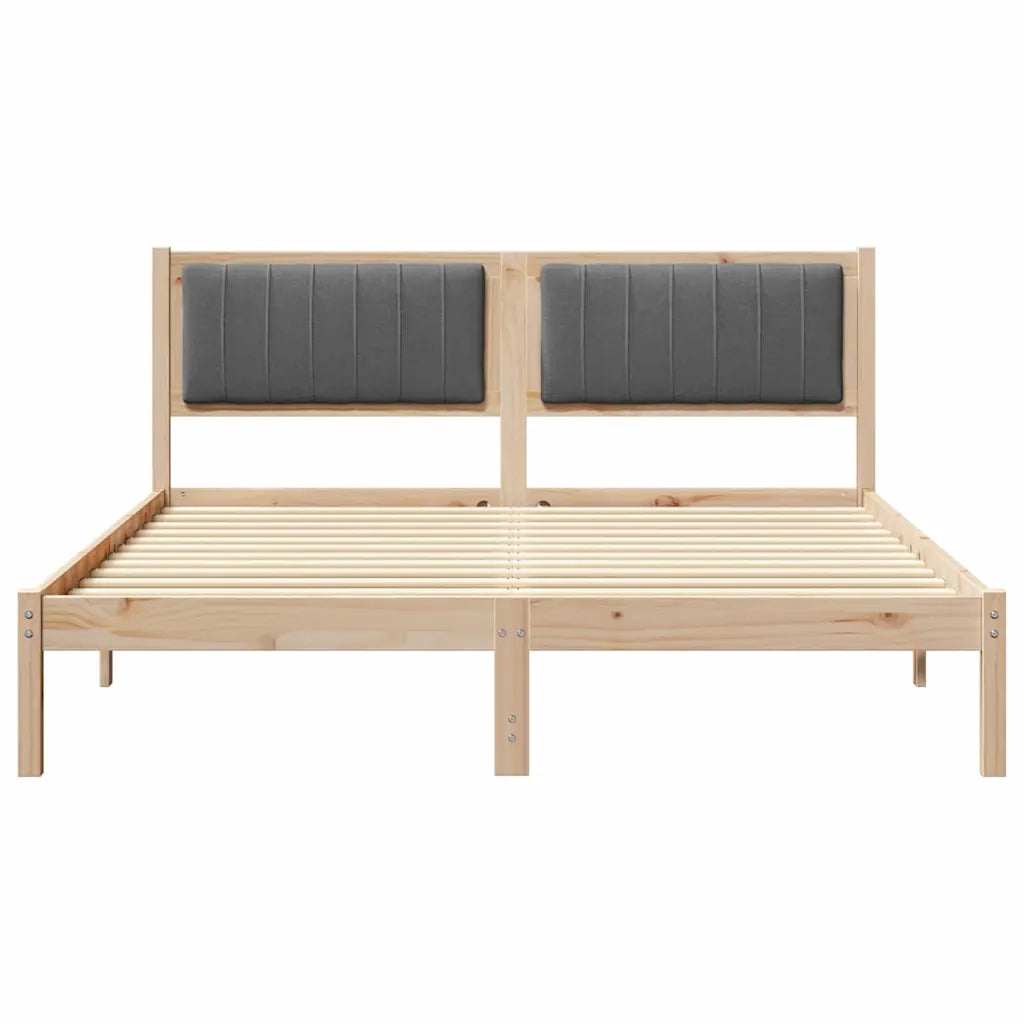 Letto con Testiera Rivestita Grigio scuro 160 x 200 cm