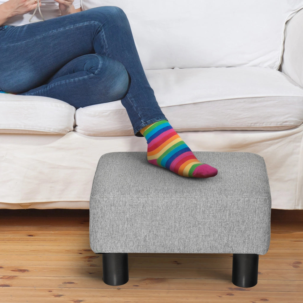 Pouf poggiapiedi in tessuto ¨C zephmum ¨C 40x30x24 cm grigio