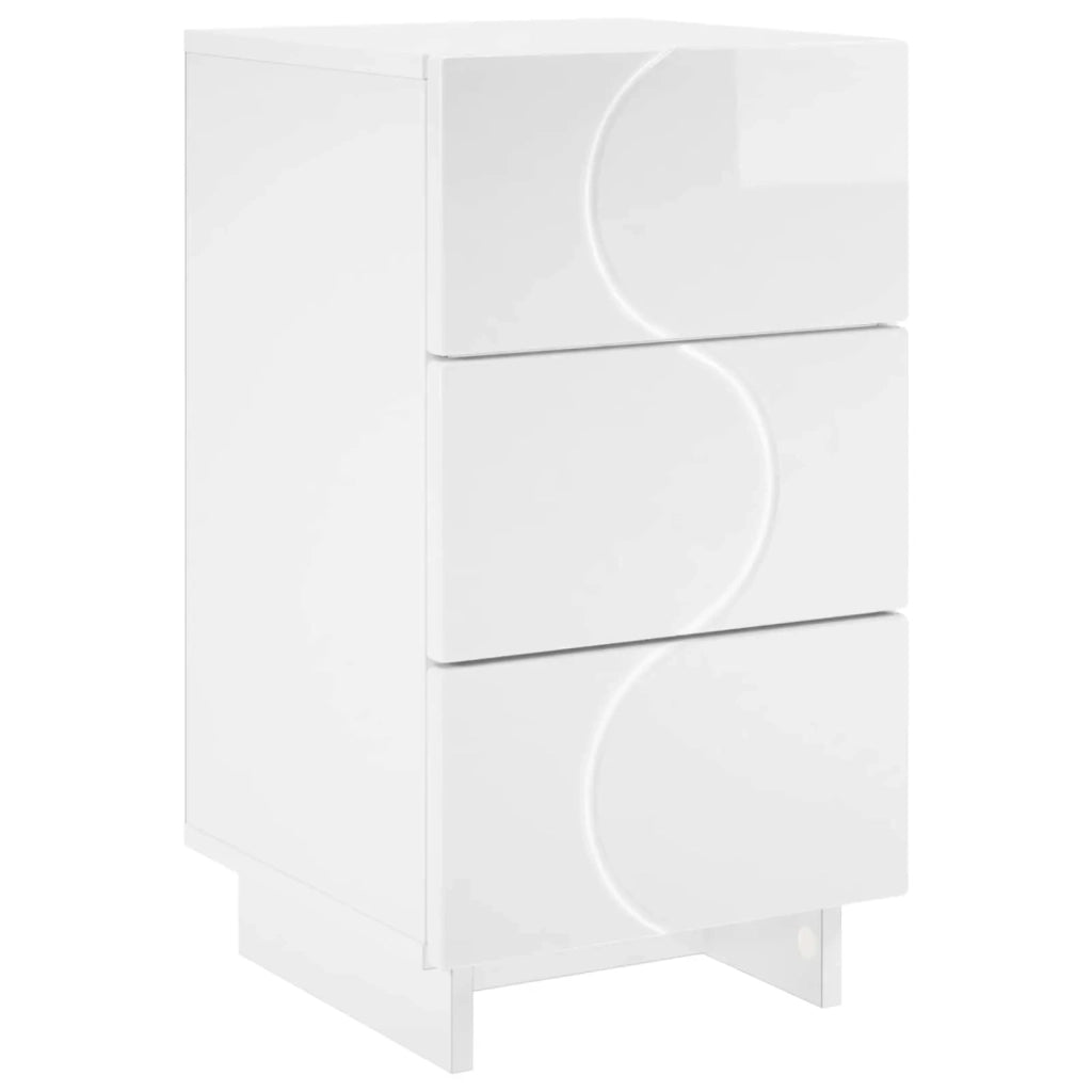 Armadio da Notte Bianco Lucido 33,5 x 34,5 x 60 cm 8011431