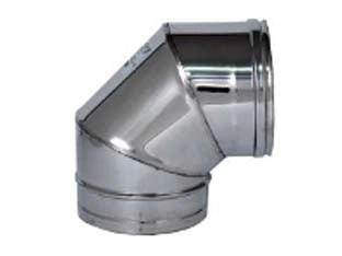 GOMITO A 90  ° ACCIAIO INOX AISI 304 MONOPARETE SPESSORE MM.05   EE ¸ mm.150