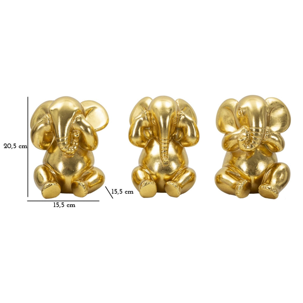 Scultura Scimmia 11, Oro, Poliresina, 15,5x15,5x20,5 cm