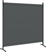 Paravento, divisorio per ambienti, paravento indipendente monoblocco per balconi, camere da letto, giardini, con telaio e staffe in metallo, tessuto rivestito in PA, 180x177 cm, grigio scuro