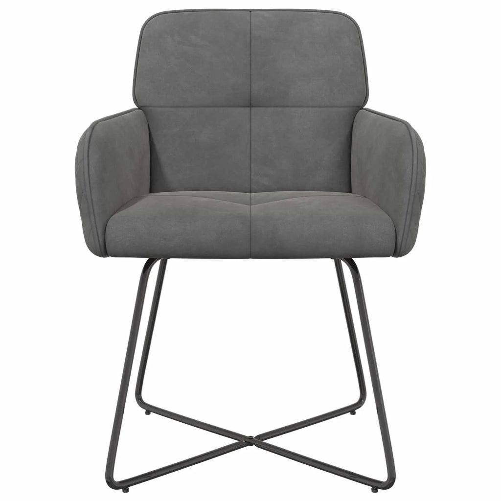 Sedie da pranzo 2 pcs Velluto (V) Grigio Scuro 42034294