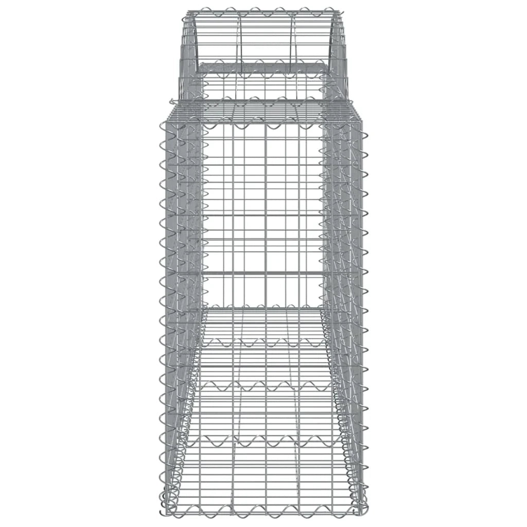 Set di 2 gabbioni ad arco per recinzione gabbia o muro di contenimento 200 x 50 x 80/100 cm ferro zincato argento 02_0041363