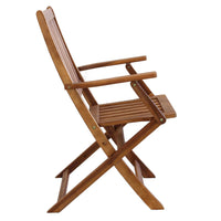 Sedia pieghevole con braccioli in legno massiccio 55x57x91h cm mod. Diana