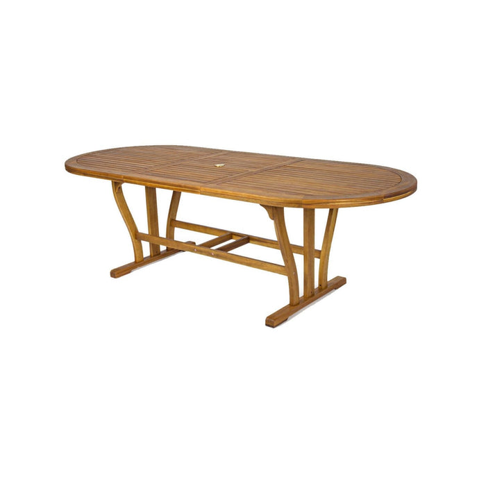 Tavolo ovale estensibile 180/240x100 cm in legno massiccio di acacia