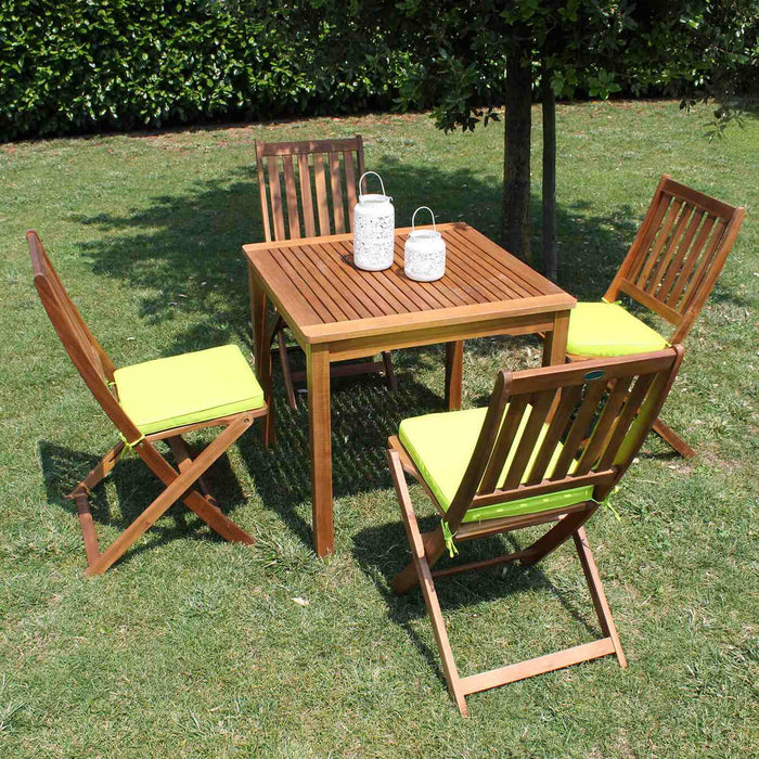 Tavolo quadrato da esterno 80x80cm in legno di acacia massiccio