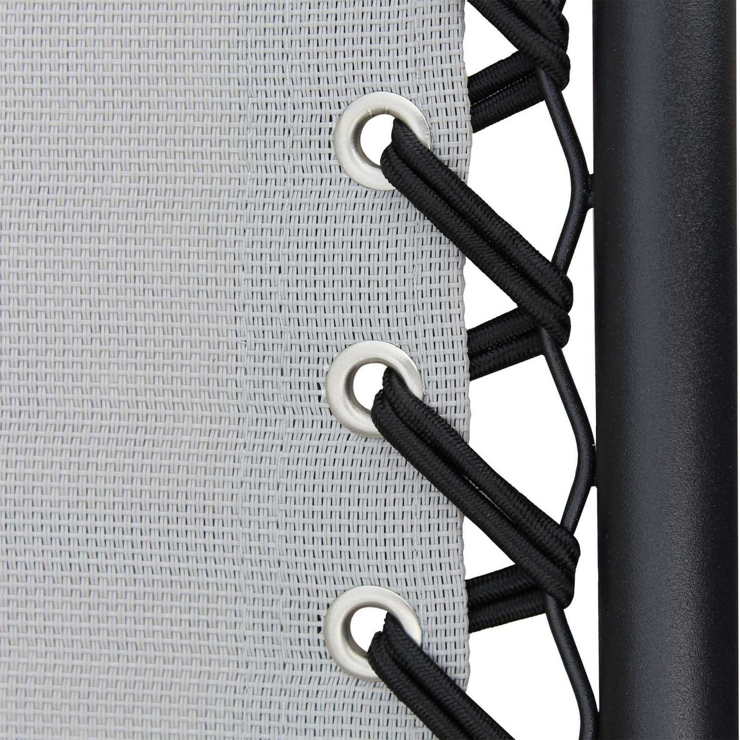 Poltrona pieghevole in acciaio Nero e tessuto Grigio mod. Comfort