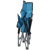 Spiaggina pieghevole tessuto azzurro e grigio in acciaio mod. Eraclea