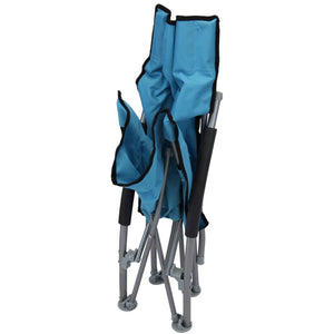 Spiaggina pieghevole tessuto azzurro e grigio in acciaio mod. Eraclea