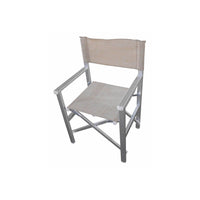 Sedia pieghevole da regista in alluminio e tessuto Tortora mod. Siena